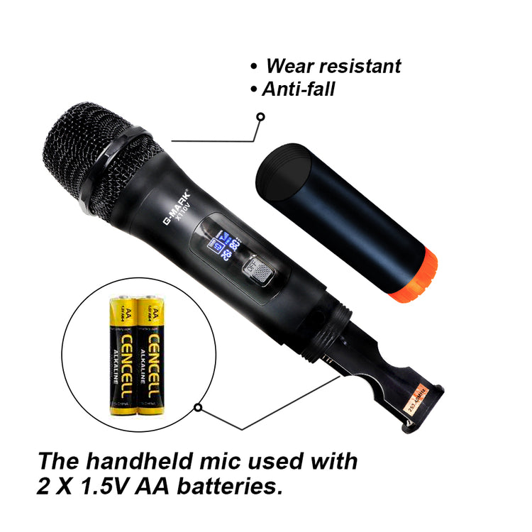Wireless Microphone G-MARK X110V Karaoke Mic Rechargeable Lithium Battery Easy Use For Church Party Home Meeting Show Host