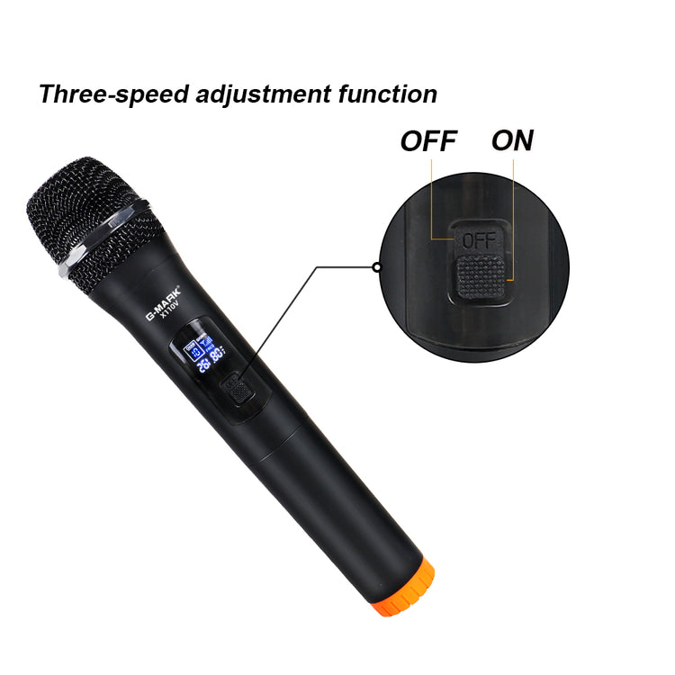 Wireless Microphone G-MARK X110V Karaoke Mic Rechargeable Lithium Battery Easy Use For Church Party Home Meeting Show Host