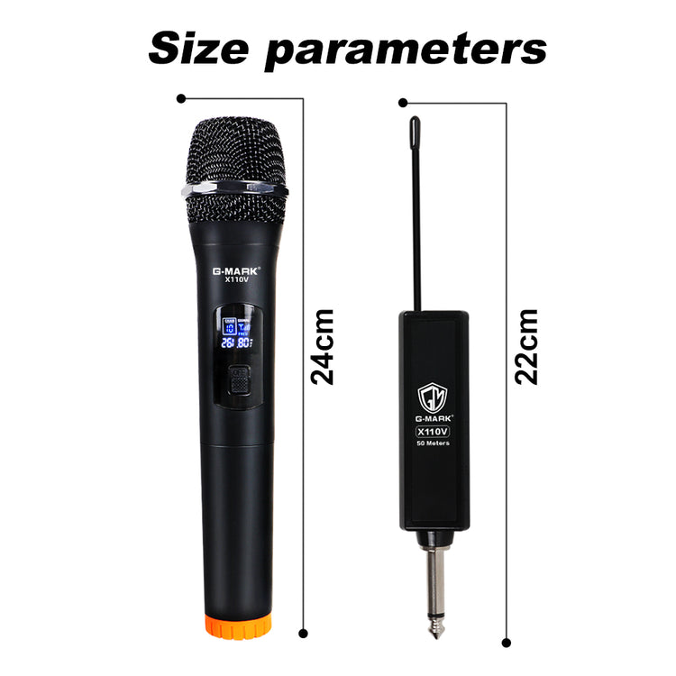 Wireless Microphone G-MARK X110V Karaoke Mic Rechargeable Lithium Battery Easy Use For Church Party Home Meeting Show Host