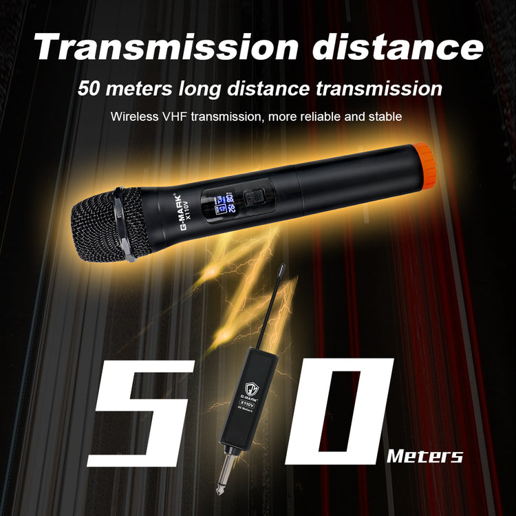 Wireless Microphone G-MARK X110V Karaoke Mic Rechargeable Lithium Battery Easy Use For Church Party Home Meeting Show Host