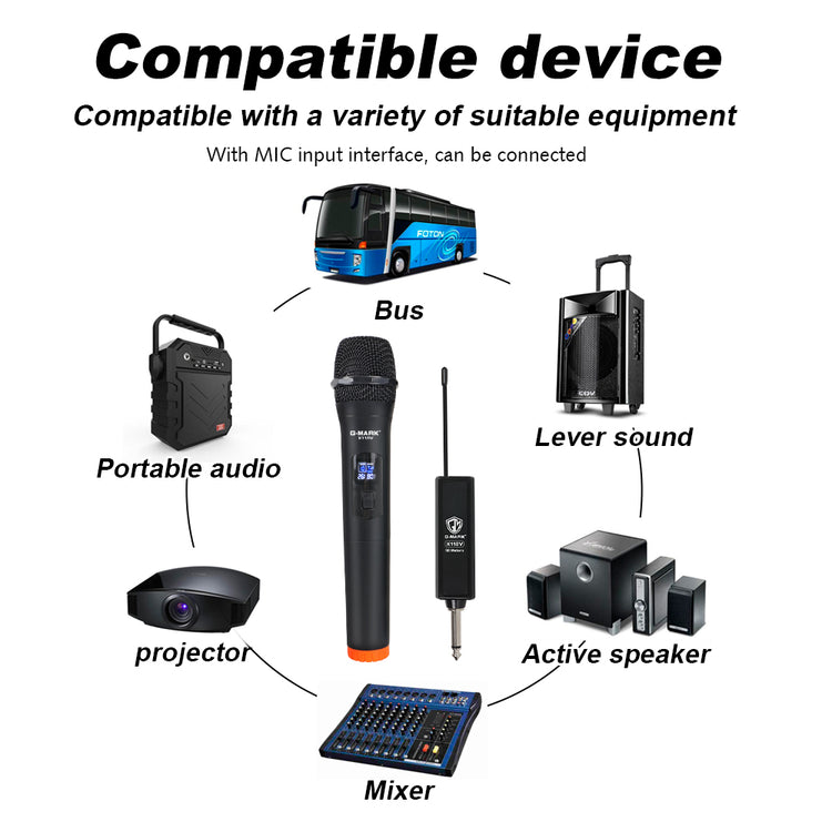 Wireless Microphone G-MARK X110V Karaoke Mic Rechargeable Lithium Battery Easy Use For Church Party Home Meeting Show Host