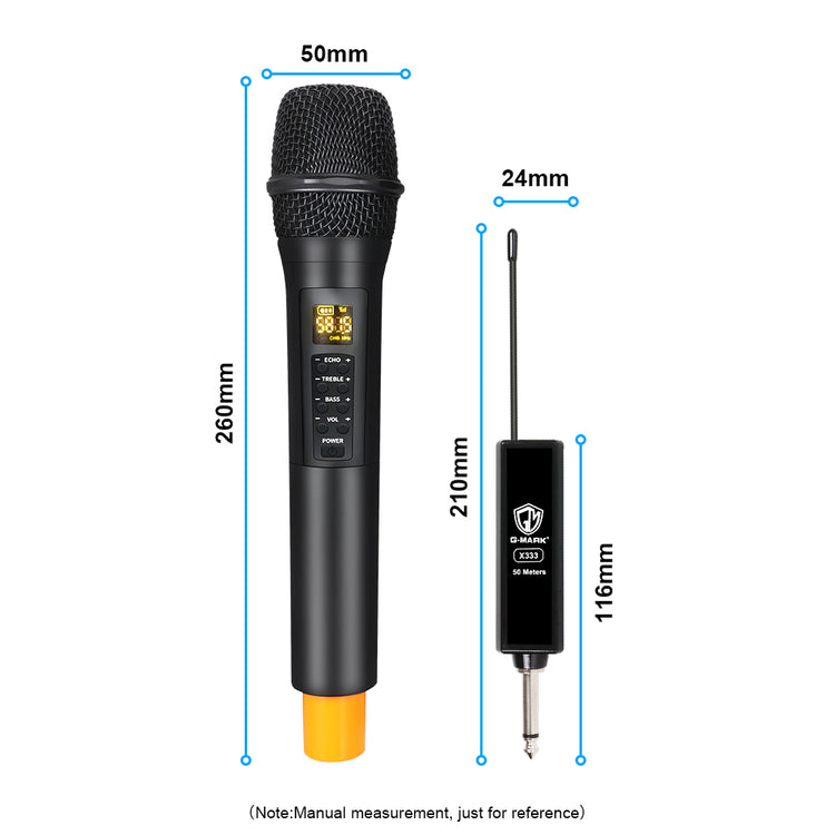 Microphone Wireless G-MARK X333 Professional UHF Dynamic Mic Reverb Effect For Speaker Party KTV Wedding