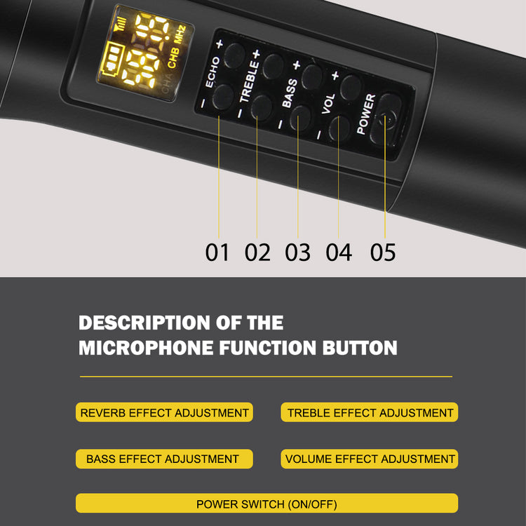 Karaoke Microphone Wireless G-MARK Karaoke 4 Professional UHF Dynamic Mic For Speakers Live Show Church Outdoor