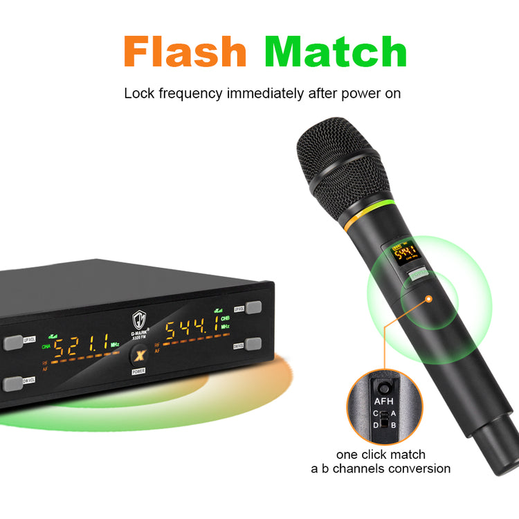Wireless Microphone G-MARK X320FM Professional UHF Karaoke System Handheld Mic For Stage Speech Wedding Show Band Home Party Churcha