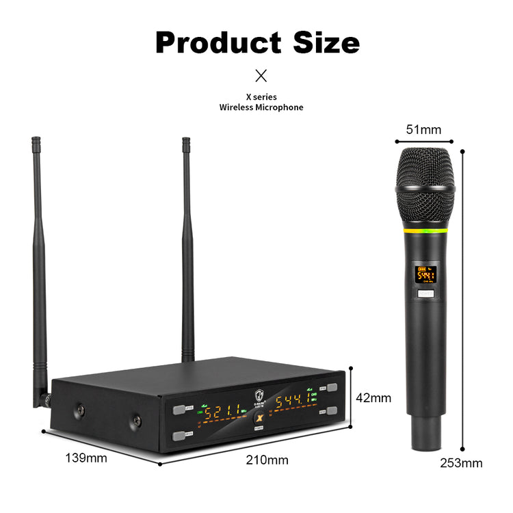Wireless Microphone G-MARK X320FM Professional UHF Karaoke System Handheld Mic For Stage Speech Wedding Show Band Home Party Churcha