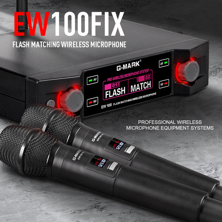 Karaoke Microphone G-MARK EW100FIX Professional UHF Handheld Mic Fixed Frequency 50M For Home Party Show Wedding