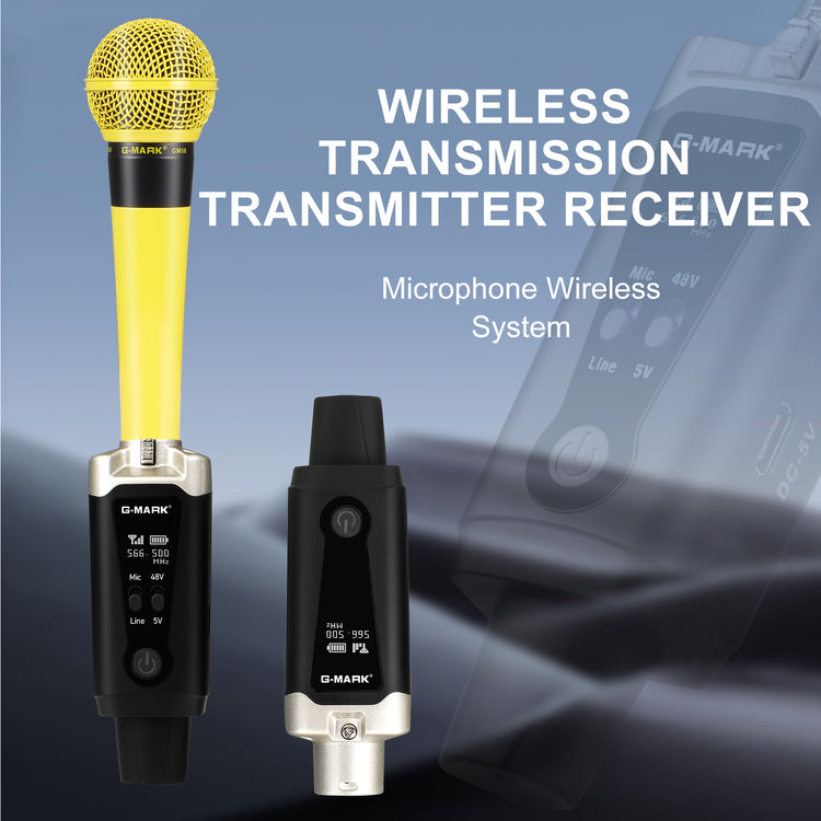 G-MARK GX1.1 UHF Wireless XLR Transmitter And Receiver Guitar Receiver Rechargeable Mic Adapter 16 Channels For Dynamic Microphone Audio Mixer Electric Guitar Bass
