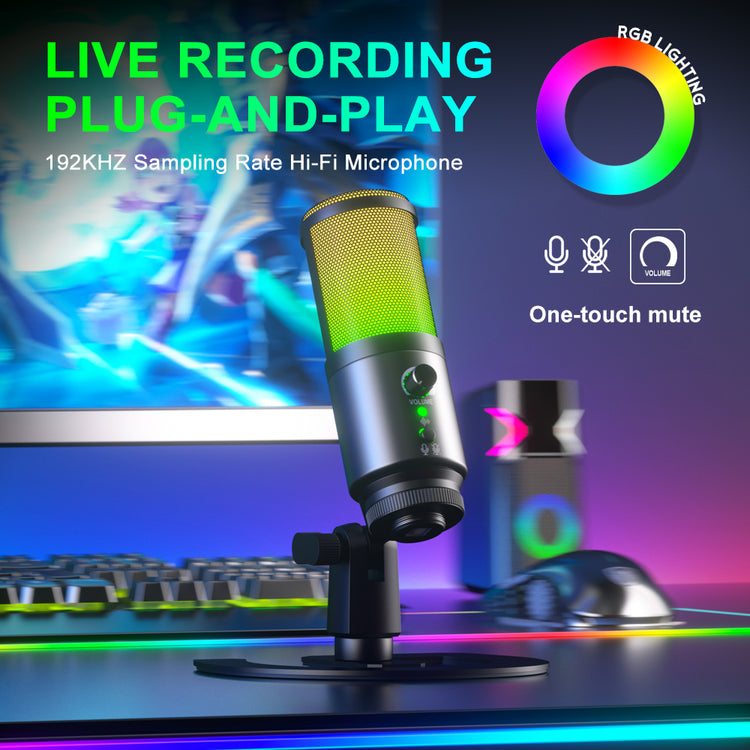 USB Condenser Microphone G-MARK MK6 Podcast Mic With Mute Button For Gaming Streaming Recording Online Chat Computer PS4/5