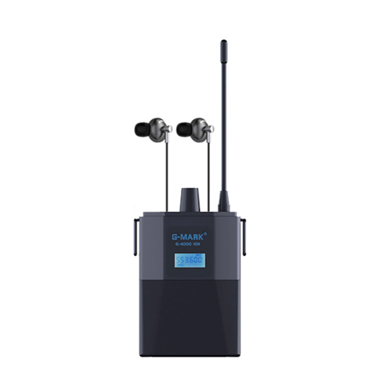 In Ear Monitor System G-MARK G4000 IEM UHF Wireless Stage Return With In Earphone Frequency Selectable For Stage Guitar Studio Band Performance DJ Metal Body
