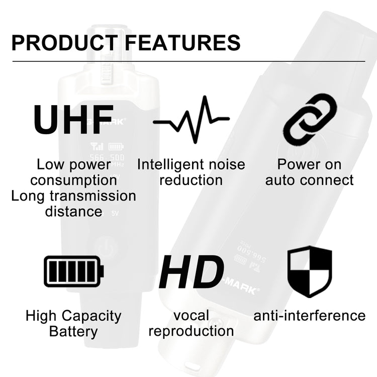 G-MARK GX1.1 UHF Wireless XLR Transmitter And Receiver Guitar Receiver Rechargeable Mic Adapter 16 Channels For Dynamic Microphone Audio Mixer Electric Guitar Bass