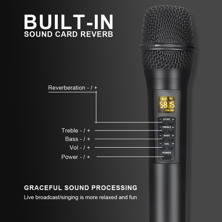 Microphone Wireless G-MARK X333 Professional UHF Dynamic Mic Reverb Effect For Speaker Party KTV Wedding