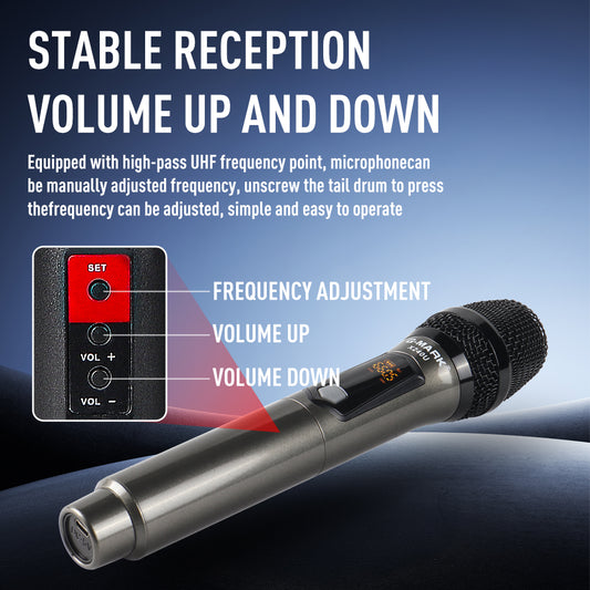 Wireless Microphone G-MARK X240U UHF Recording Karaoke Mic With Rechargeable Lithium Battery Receiver Work 5 Hours For Speaker