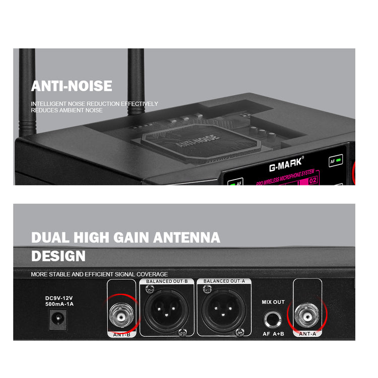 Karaoke Microphone G-MARK EW100FIX Professional UHF Handheld Mic Fixed Frequency 50M For Home Party Show Wedding