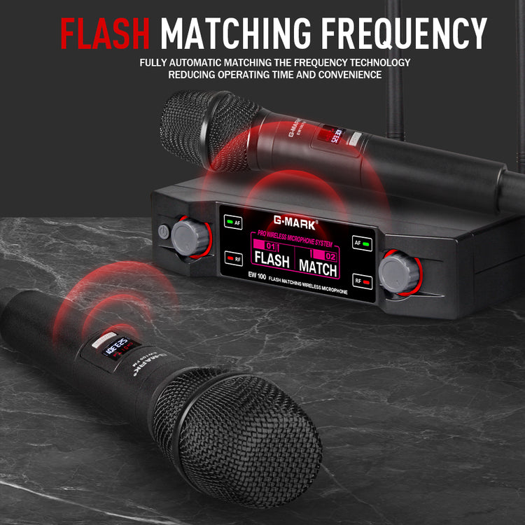Karaoke Microphone G-MARK EW100FIX Professional UHF Handheld Mic Fixed Frequency 50M For Home Party Show Wedding