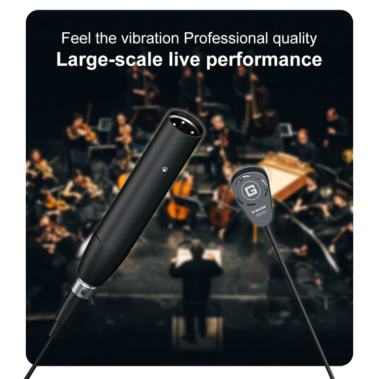 G-MARK Pro Audio GC411 High-Performance Miniature Condenser Vibration Pickup for String Instruments with MPAVL Standard XLR Connector