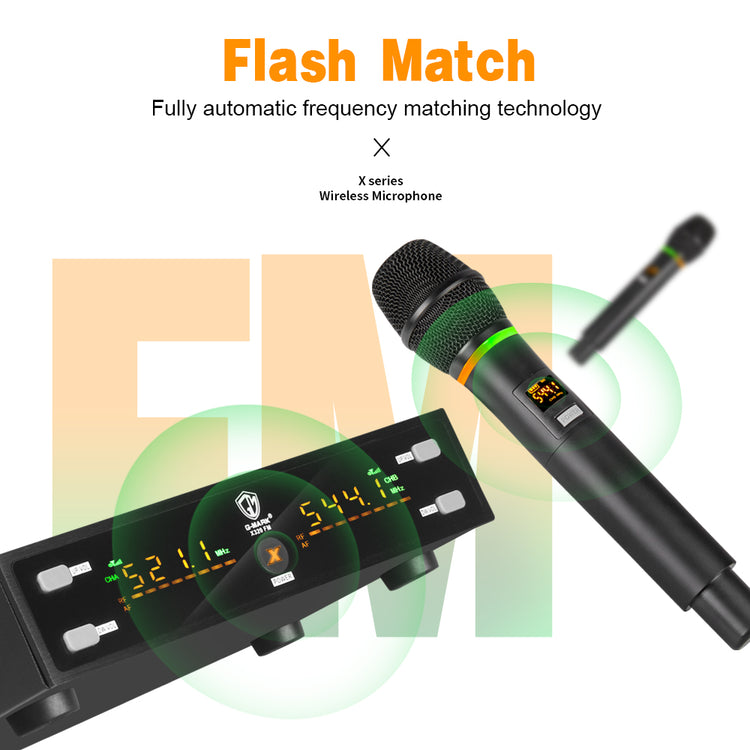 Wireless Microphone G-MARK X320FM Professional UHF Karaoke System Handheld Mic For Stage Speech Wedding Show Band Home Party Churcha