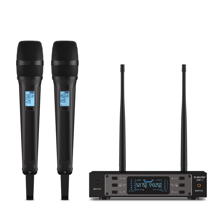 Wireless Microphone G-MARK GM1.1 Professional UHF Frequency Adjustable Metal Handheld Karaoke Mic For Party Show Teaching Wedding