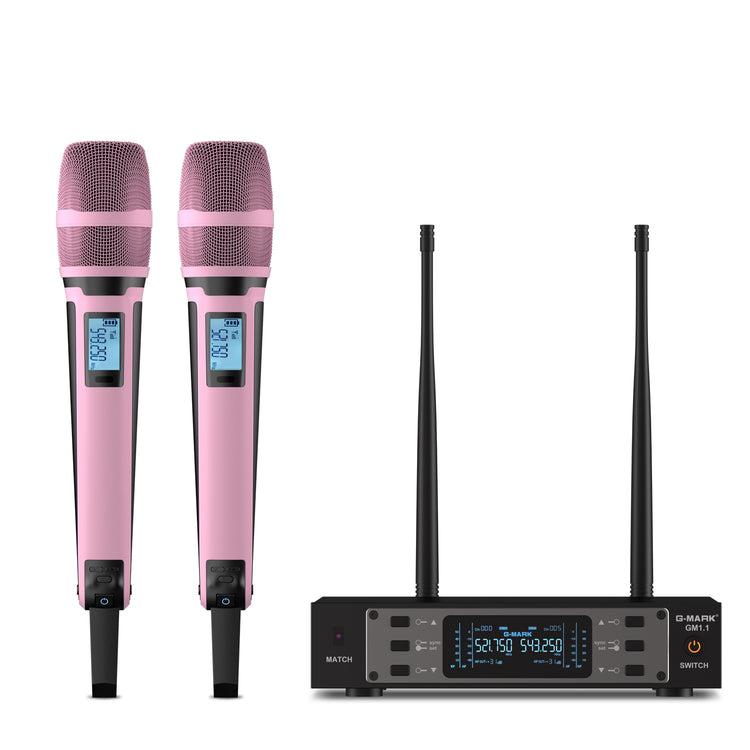 Wireless Microphone G-MARK GM1.1 Professional UHF Frequency Adjustable Metal Handheld Karaoke Mic For Party Show Teaching Wedding