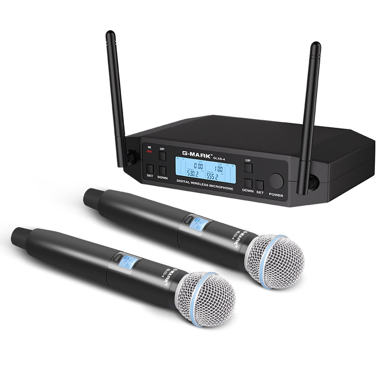 Microphone Wireless G-MARK GLXD4 Professional UHF System Handheld Mic For Stage Speech Wedding Show Band Home Party Church