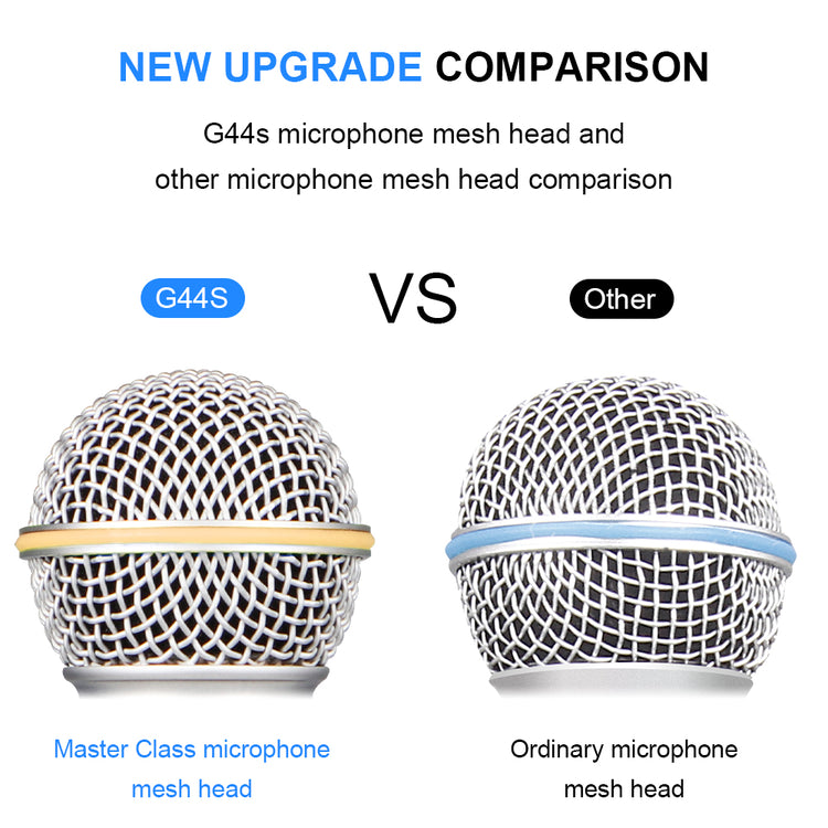 4 Wireless Microphone System G-MARK G44S Professional UHF 4 Channels Microphon Karaoke Mic Handheld Automatic Frequency Adjustable Metal Body For Party Speaker Show Stage Wedding
