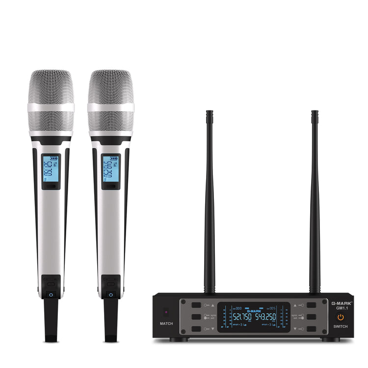 Wireless Microphone G-MARK GM1.1 Professional UHF Frequency Adjustable Metal Handheld Karaoke Mic For Party Show Teaching Wedding