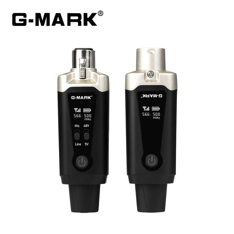 G-MARK GX1.1 UHF Wireless XLR Transmitter And Receiver Guitar Receiver Rechargeable Mic Adapter 16 Channels For Dynamic Microphone Audio Mixer Electric Guitar Bass