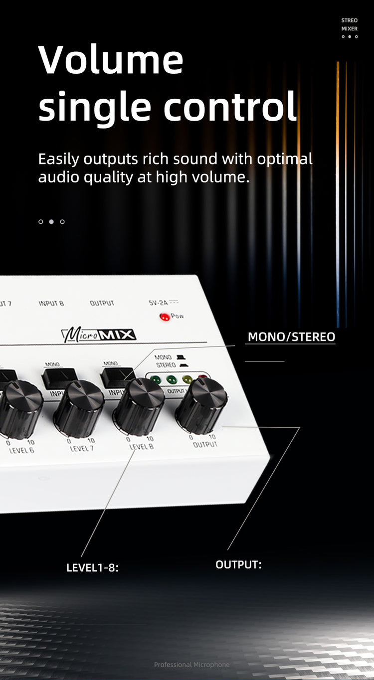 Audio Interface G-MARK Mix8 For the Guitarist Vocalist Podcaster Producer High Fidelity Studio Quality Recording