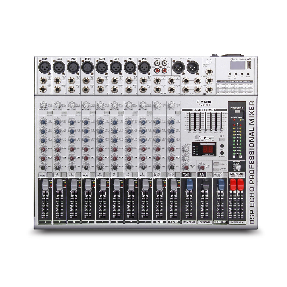 DJ Mixer G-MARK GMX1200 12 channel Professional USB Audio