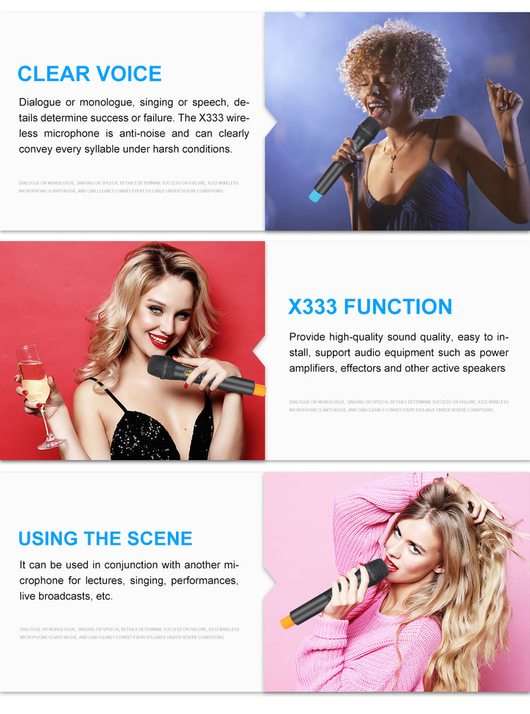 Bluetooth Microphone Wireless G-MARK Karaoke Base 3 Professional UHF Dynamic Mic Reverb Effect For Soundbar Party KTV Wedding