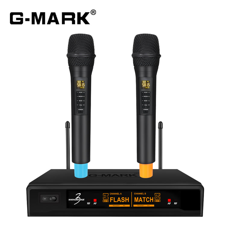 Bluetooth Microphone Wireless G-MARK Karaoke Base 3 Professional UHF Dynamic Mic Reverb Effect For Soundbar Party KTV Wedding