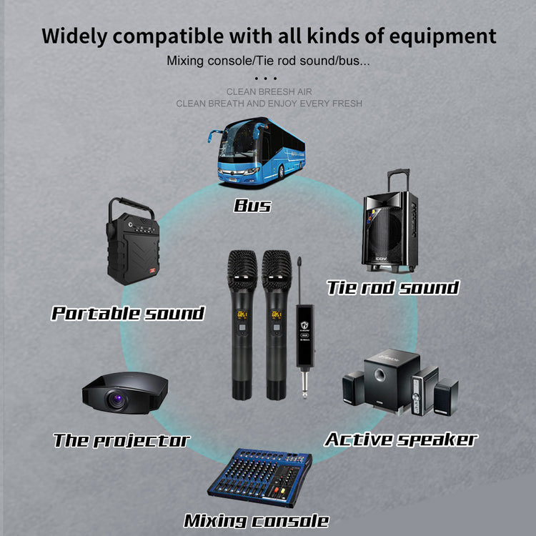 Wireless Microphone G-MARK X720 UHF Karaoke Mic Metal Body With Rechargeable Lithium Battery Receiver For Karaoke Meeting Stage DJ Speaker Wedding School