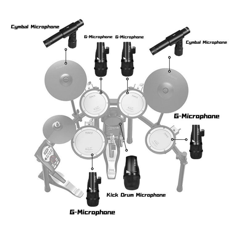 Drum Microphone Kit G-MARK G7 Musical Instruments Mic For Band DJ Stage Instrumental Performance Recording Live With Case