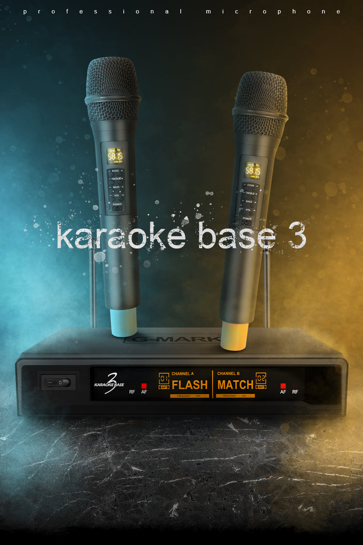 Bluetooth Microphone Wireless G-MARK Karaoke Base 3 Professional UHF Dynamic Mic Reverb Effect For Soundbar Party KTV Wedding