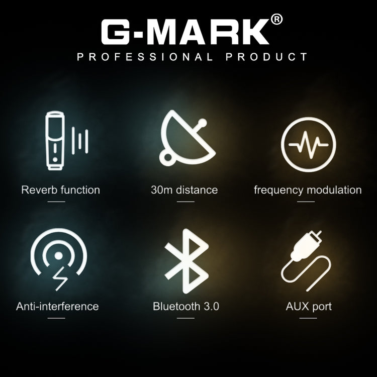 Bluetooth Microphone Wireless G-MARK Karaoke Base 3 Professional UHF Dynamic Mic Reverb Effect For Soundbar Party KTV Wedding