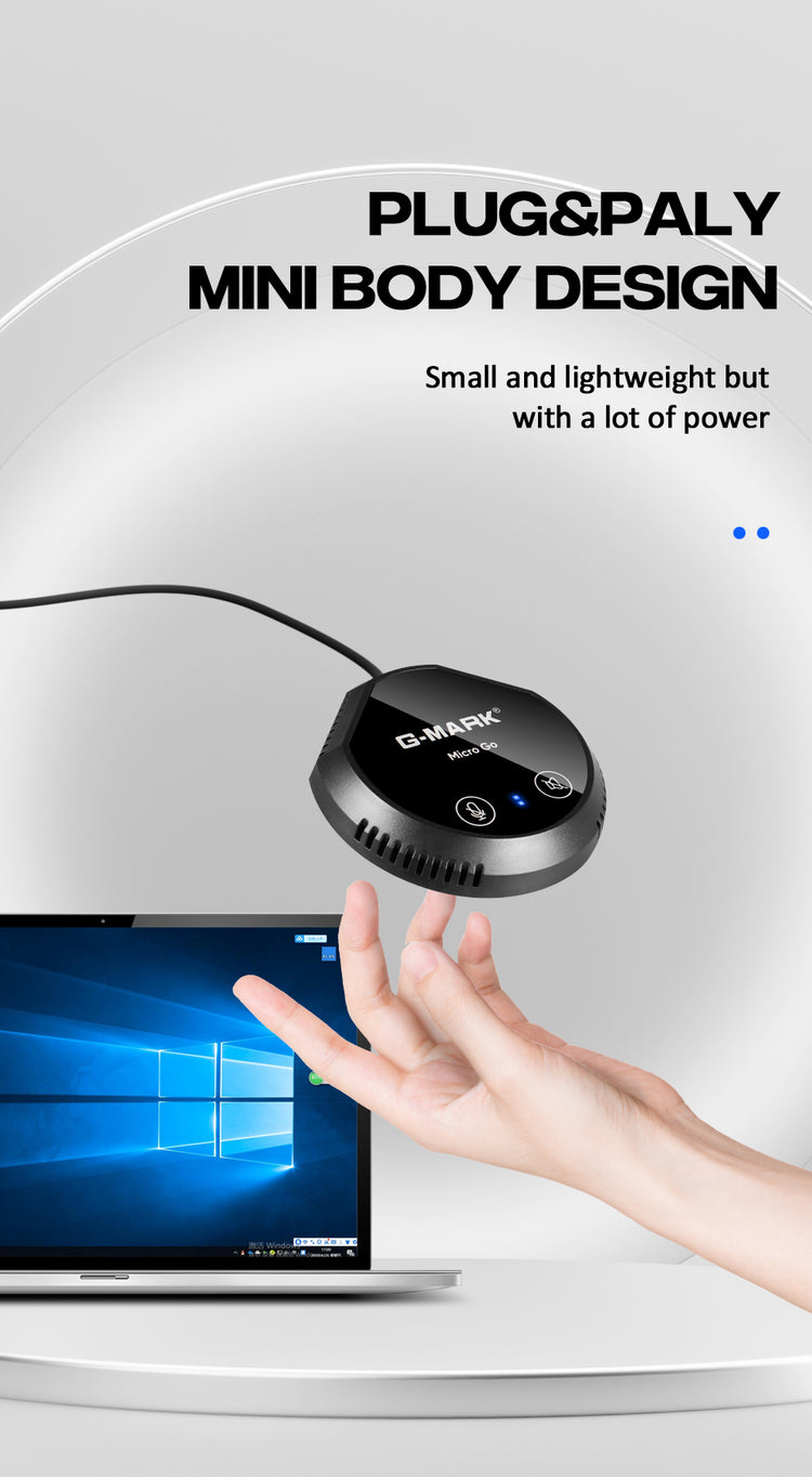 USB Speakers G-MARK Micro Go Bluetooth Conference Speakerphone with Microphone Compatible with Leading Platforms, Home Office for Computer Plug and Plays
