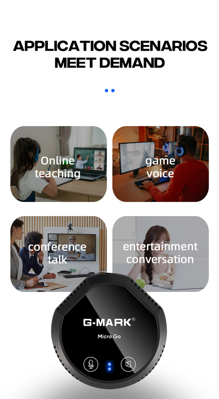 USB Speakers G-MARK Micro Go Bluetooth Conference Speakerphone with Microphone Compatible with Leading Platforms, Home Office for Computer Plug and Plays