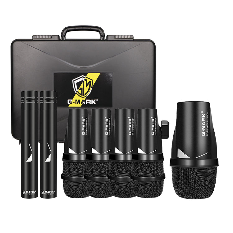 Drum Microphone Kit G-MARK G7 Musical Instruments Mic For Band DJ Stage Instrumental Performance Recording Live With Case