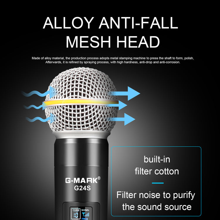 Microphone Wireless G-MARK G24S Dynamic SM58 Mic Fixed Frequency Handheld Mic For Stage Speech Wedding Show Band Home Party Church