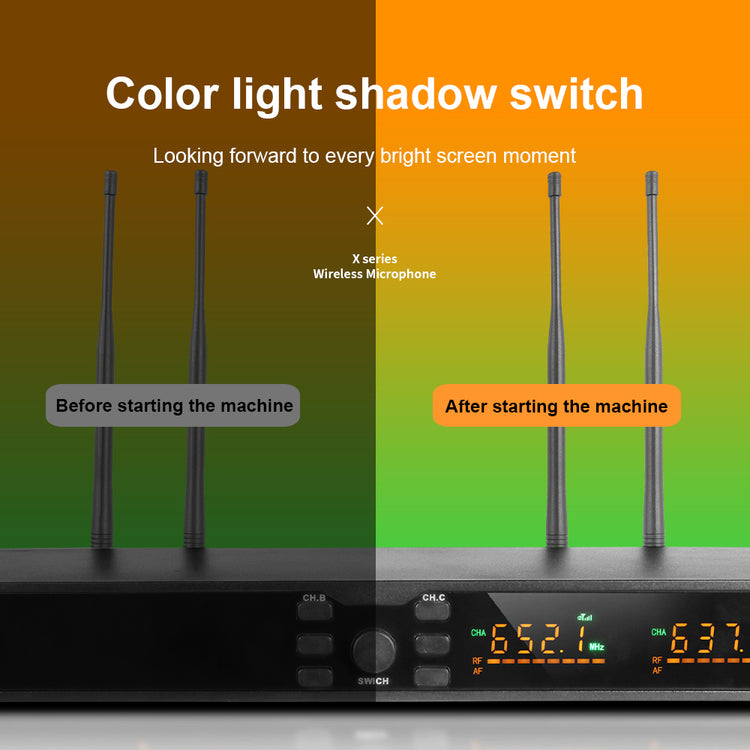 Professional Wireless Microphone G-MARK G440XFM 4 Channels UHF Karaoke System Handheld Mic For Stage Speech Wedding Show Band Home Party Church