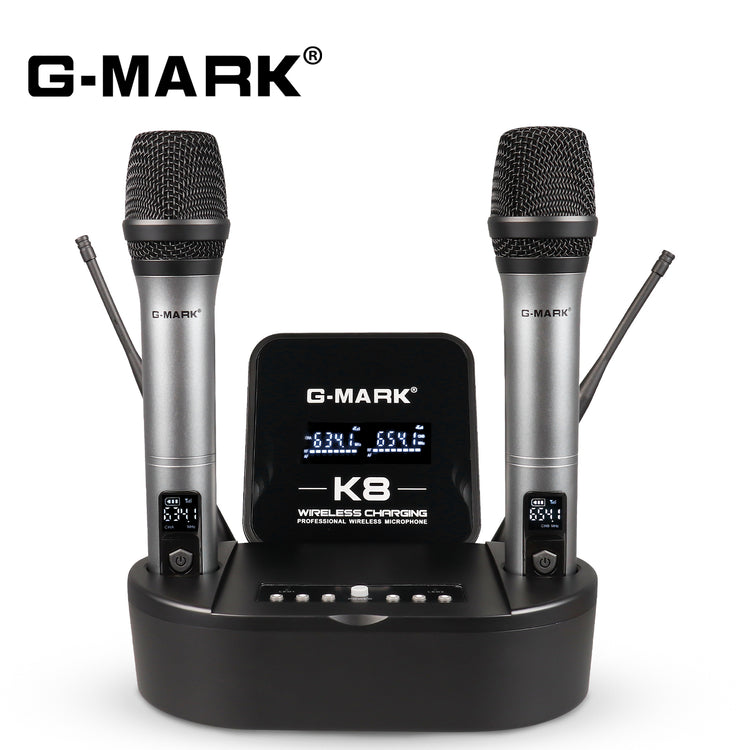 Wireless Microphone G-MARK K8 UHF Karaoke Mic With Lithium Battery For Stage Party Show Church School Meeting