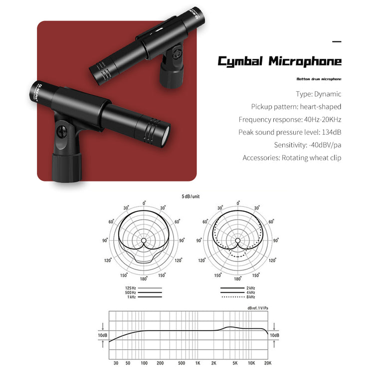 Drum Microphone Kit G-MARK G7 Musical Instruments Mic For Band DJ Stage Instrumental Performance Recording Live With Case