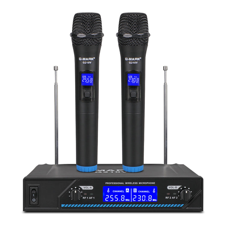 Wireless Microphone G-MARK G210V Professional 2 Channels Handheld Karaoke Mic For Party Meeting Church Show Home