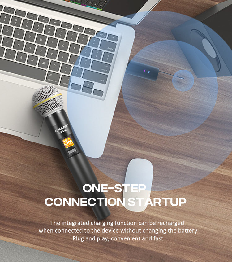 USB Microphone G-MARK G24USB Dynamic SM58 Handheld Mic Adjustable Frequency For KTV PC Windows Mac Computers