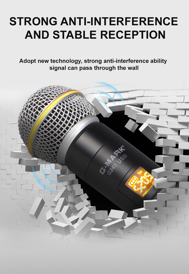 USB Microphone G-MARK G24USB Dynamic SM58 Handheld Mic Adjustable Frequency For KTV PC Windows Mac Computers