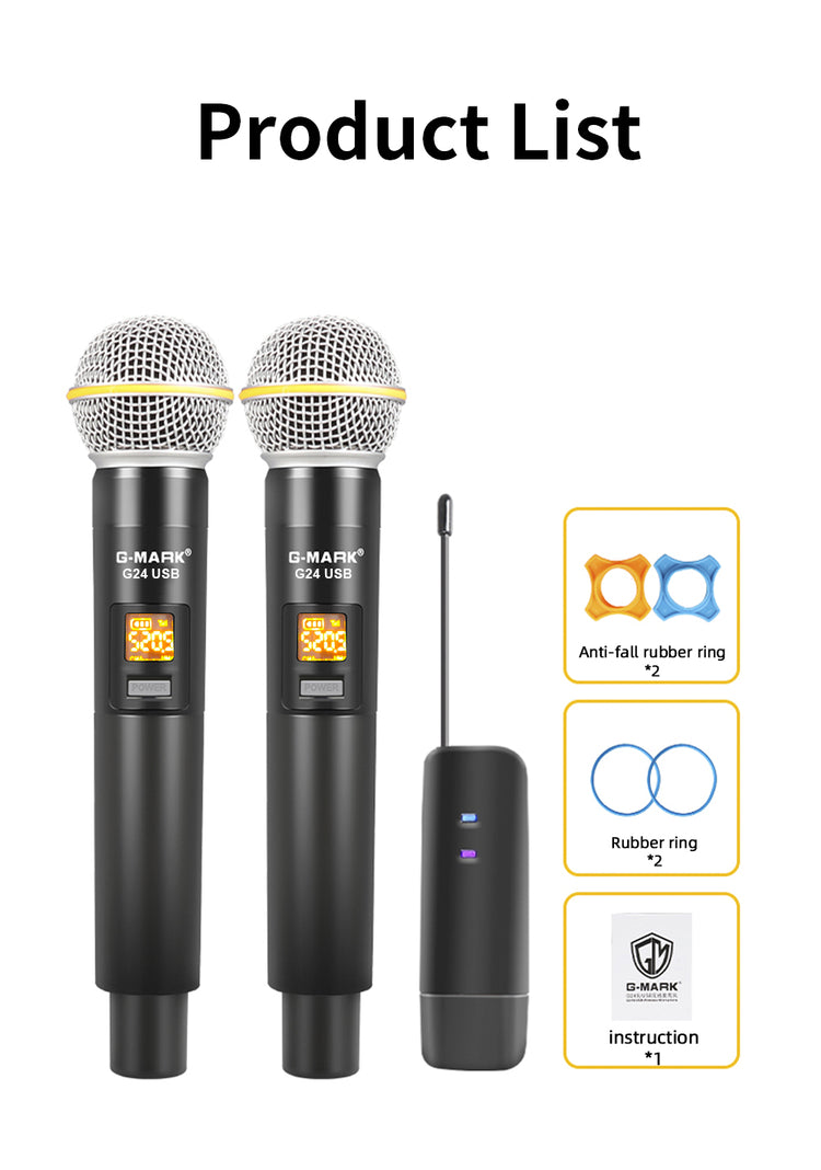 USB Microphone G-MARK G24USB Dynamic SM58 Handheld Mic Adjustable Frequency For KTV PC Windows Mac Computers
