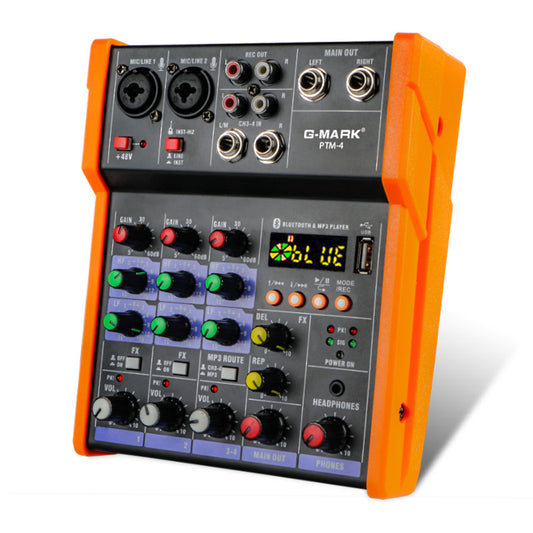 Audio Mixer G-MARK PTM-4 Bluetooth Professional Portable DJ Console 48V Phantom Power USB Interface Mixing Boards For Studio Live Recording