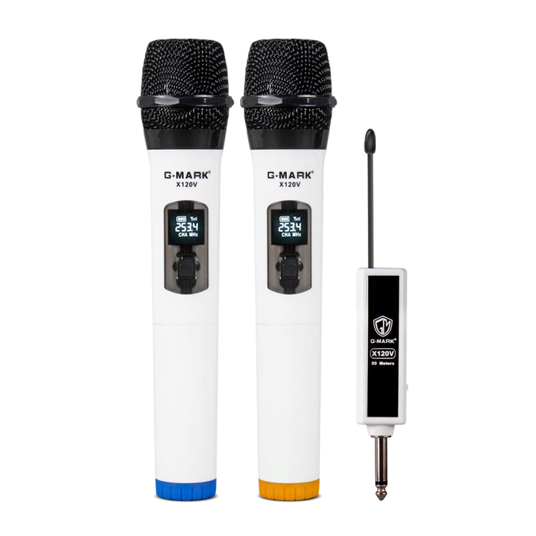 Wireless Microphone G-MARK X120V 2 Channels Handheld Karaoke Mic For Party Meeting Show Home School