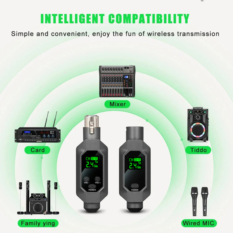 G-MARK LT01 Wireless Microphone System XLR Mic Converter Adapter 2.4G Automatic Transmitter Setup For Condenser Dynamic Mic