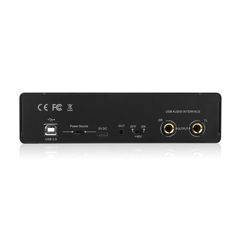 USB Audio Interface for PC Computer Recording Music, G-MARK BGM4 2x2 Guitar Live Sound Card for Mac 24Bit/192kHz, with 48V Phantom Power for Vocalist Producer Podcasting, Streaming