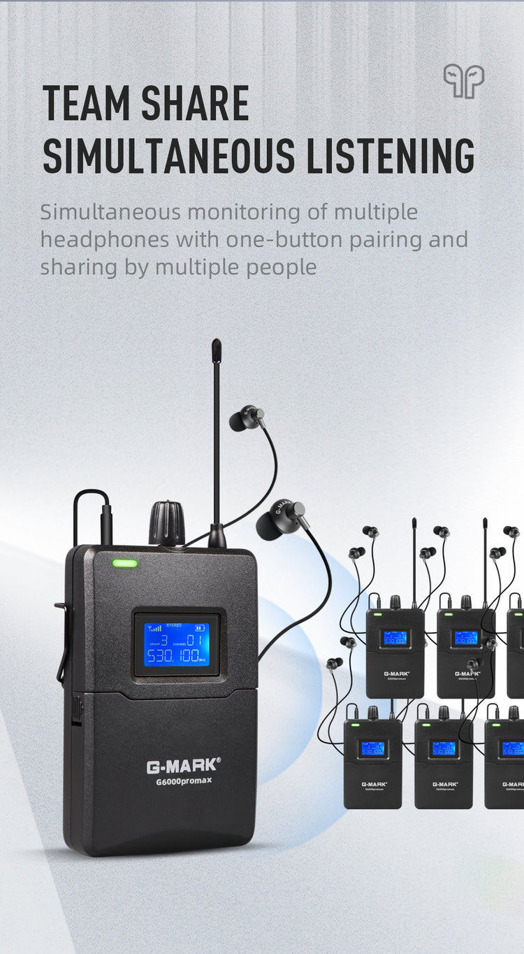 Stereo In-Ear Monitor System G-MARK G6000ProMax Wireless Stage Return